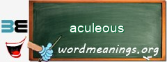 WordMeaning blackboard for aculeous